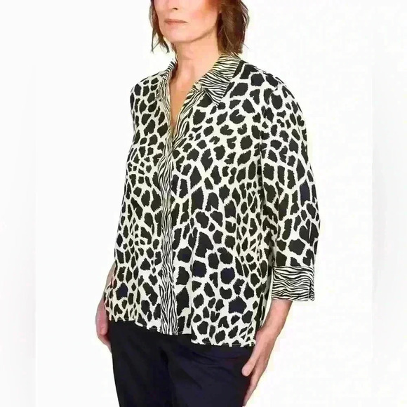 Alfred Dunner Women's Mixed Animal Print
Button Down Shirt PM - Picture 3 of 5